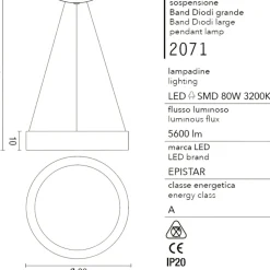 Lampadari Moderni-Affralux band diodi cerchio bianco 80cm lampadario moderno da soggiorno