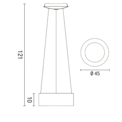Lampadari Moderni-Affralux band diodi 45cm lampadario cerchio led marrone caffe
