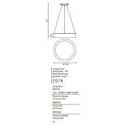 Lampadari Moderni-Affralux band diodi 108cm lampadario led 136w 3000k bianco