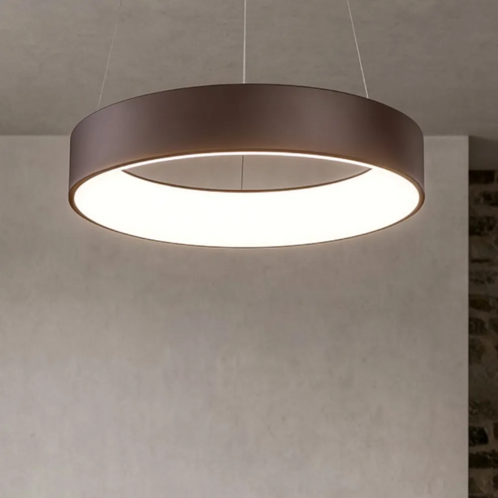 Lampadari Moderni-Affralux band diodi 80cm lampadario cerchio marrone caffe