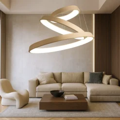 Lampadari Moderni-Affralux band diodi lampadario moderno cerchi led sabbia
