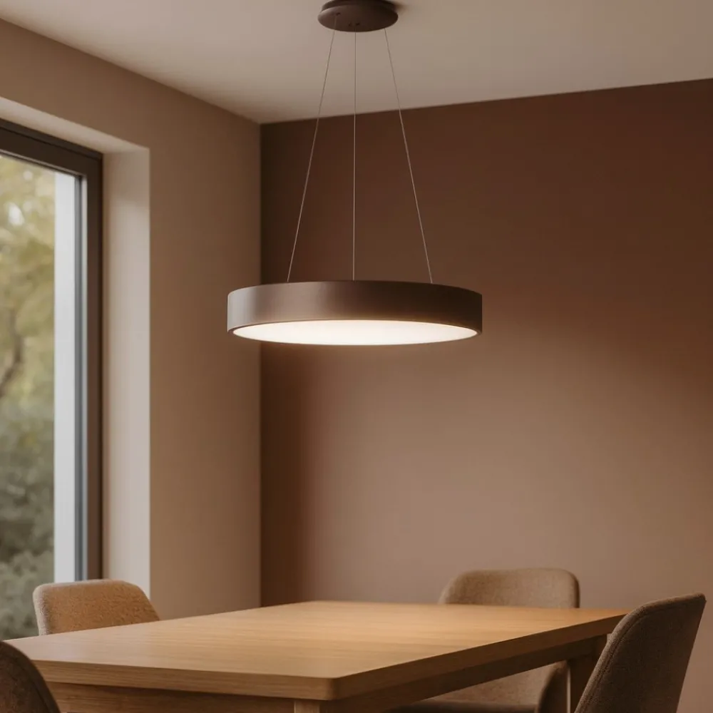 Lampadari Moderni-Affralux band diodi lampadario cerchio 60cm marrone caffe
