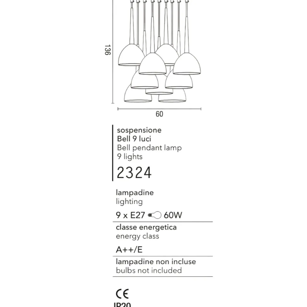 Lampadari Moderni-Affralux bell lampadario bianco moderno per soggiorno