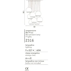 Lampadari Moderni-Affralux bol lampadario per soggiorno moderno