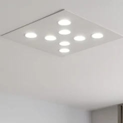 Plafoniere Moderne-Affralux flet grande plafoniera led bianca moderna quadrata