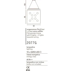 Lampadari Moderni-Affralux flet lampadario quadrato moderno bianco