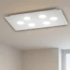 Plafoniere Moderne-Affralux flet plafoniera da cucina moderna 6 luci bianca rettangolare
