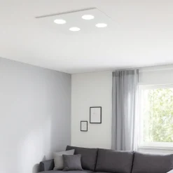 Plafoniere Moderne-Affralux flet plafoniera led 4x9w moderna quadrata bianca