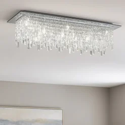 Plafoniere Moderne-Affralux frangia plafoniera di cristallo per salone