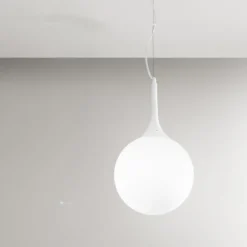 Lampade A Sospensione-Affralux lampada a sospensione moderna potiri sfera vetro bianco