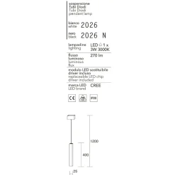 Lampade A Sospensione-Affralux lampada a sospensione per comodino led 3w 3000k nero