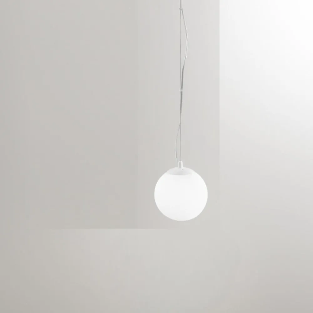 Lampade A Sospensione-Affralux lampada a sospensione potiri moderna sfera vetro bianco
