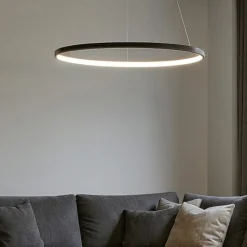 Lampadari Moderni-Affralux lampadario aluring led 26w 3200k cerchio nero moderno