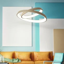 Lampadari Moderni-Affralux lampadario diodi sabbia led 82w 3200k cerchi per soggiorno
