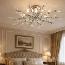 Plafoniere Moderne-Affralux plafoniera per camera da letto petali di cristallo