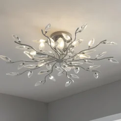 Plafoniere Moderne-Affralux plafoniera per camera da letto petali di cristallo