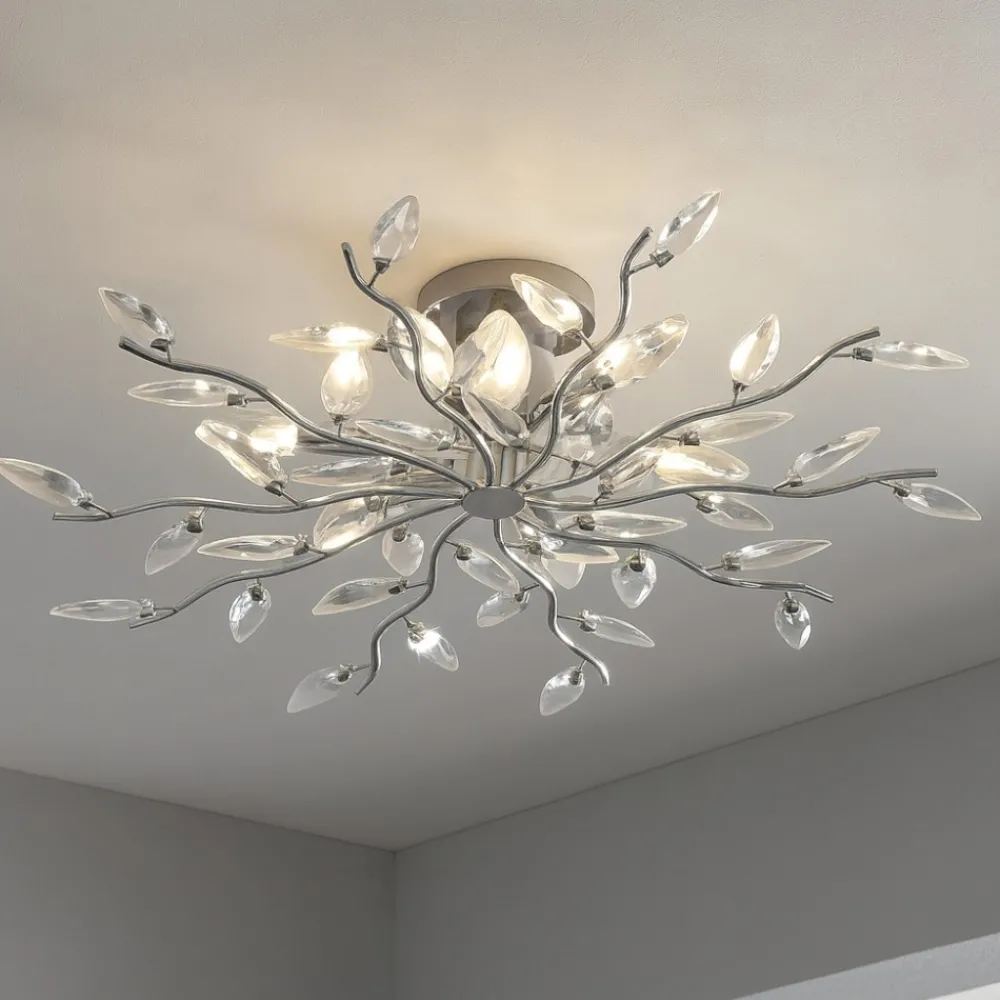 Plafoniere Moderne-Affralux plafoniera per camera da letto petali di cristallo