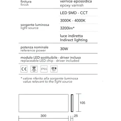 Applique Da Esterno-Affralux wally applique esterno bianco 30w 3000k 4000k moderna