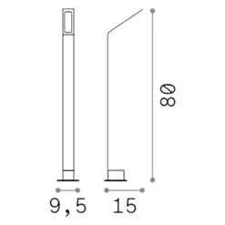 Lampioni Da Giardino-Ideal Lux Agos pt h80 lampione marrone per esterno led 9w 4000k