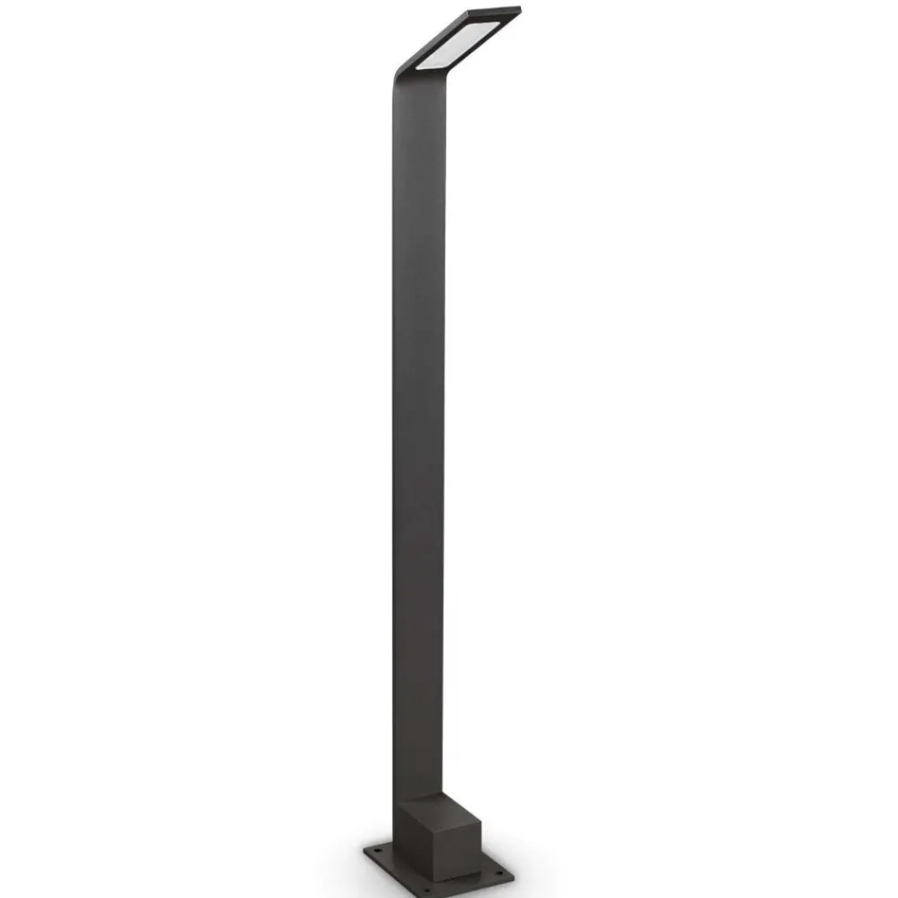 Lampioni Da Giardino-Ideal Lux Agos pt h80 3000k lampione da esterno nero