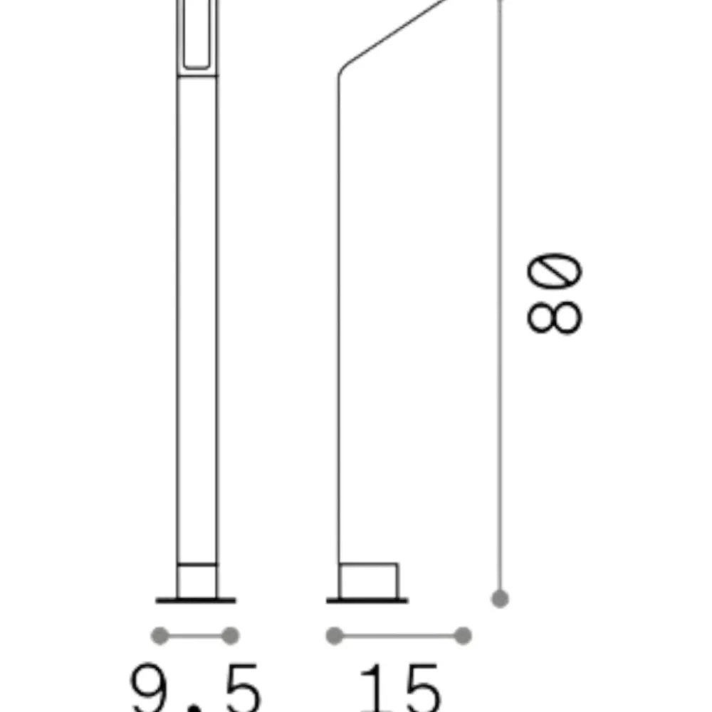 Lampioni Da Giardino-Ideal Lux Agos pt h80 3000k lampione da esterno nero