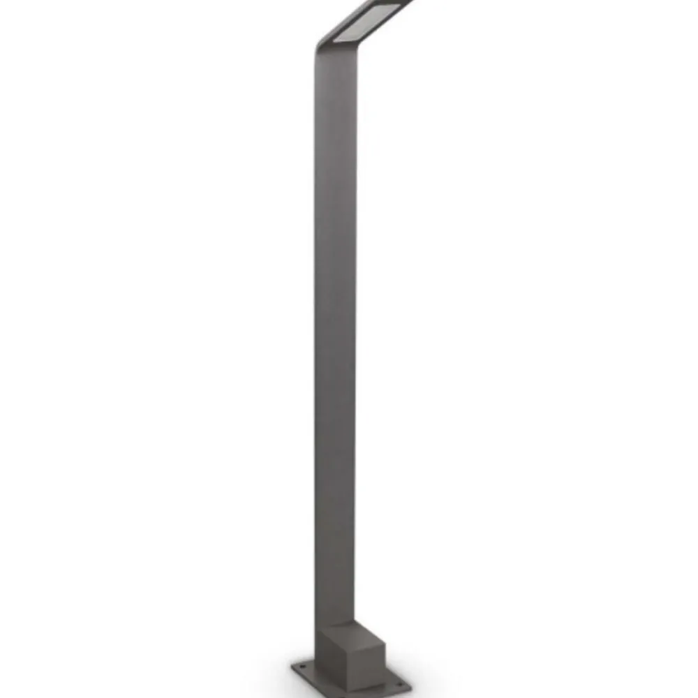 Lampioni Da Giardino-Ideal Lux Agos pt h80 4000k lampione da giardino antracite ip54 led 4000k