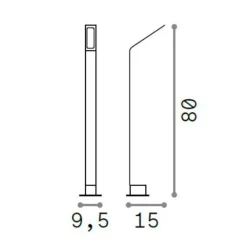 Lampioni Da Giardino-Ideal Lux Agos pt h80 4000k lampione da giardino antracite ip54 led 4000k