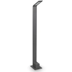 Lampioni Da Giardino-Ideal Lux Agos pt h80 lampione da esterno ip54 led 3000k antracite spessore sottile