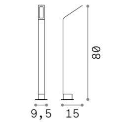 Lampioni Da Giardino-Ideal Lux Agos pt h80 lampione da esterno ip54 led 3000k antracite spessore sottile