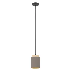 Lampade A Sospensione-Eglo Albariza lampada a sospensione per cucina con dettagli in legno