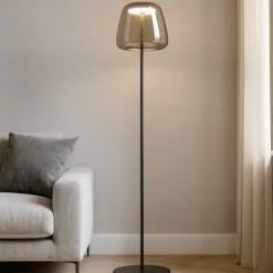 Lampade Da Terra-Eglo Alfero z lampada da terra con paralume in vetro led rgb da 2700k a 6500k