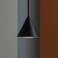Lampade A Sospensione-Ideal Lux A-line sp1 d13 lampada nera a sospensione cono per isola