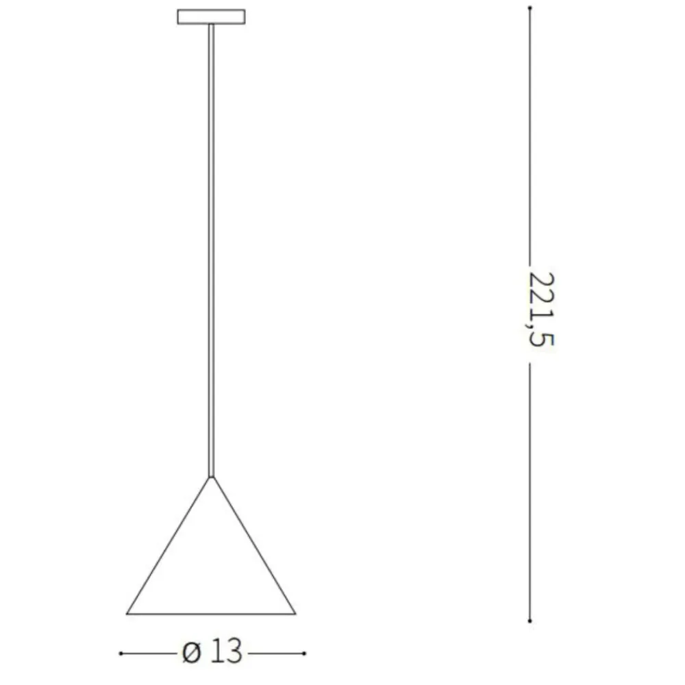 Lampade A Sospensione-Ideal Lux A-line sp1 d13 lampada nera a sospensione cono per isola