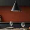 Lampadari Cucina-Ideal Lux A-line sp1 d30 lampadario cono nero per cucina moderna