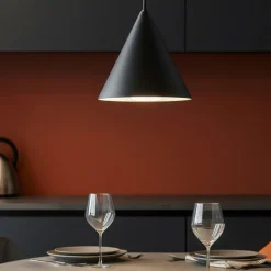 Lampadari Cucina-Ideal Lux A-line sp1 d30 lampadario cono nero per cucina moderna