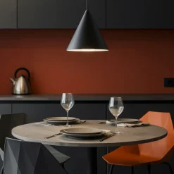 Lampadari Cucina-Ideal Lux A-line sp1 d30 lampadario cono nero per cucina moderna