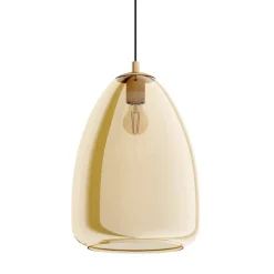 Lampadari Moderni-Eglo Alobrase lampadario oro vetri ambra per soggiorno