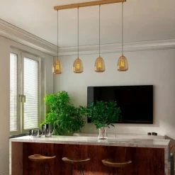 Lampadari Moderni-Eglo Alobrase lampadario oro vetri ambra per soggiorno