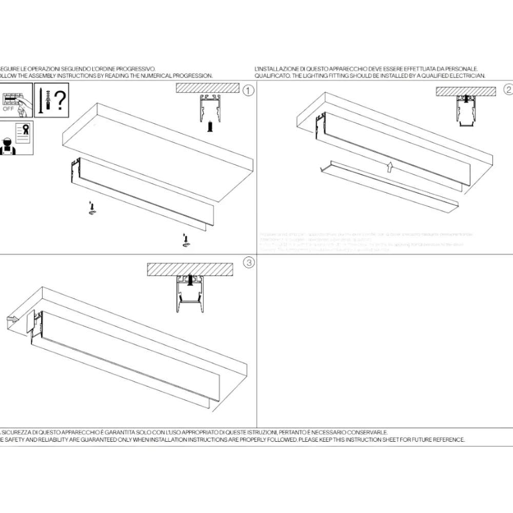 Strisce Led-Ideal Lux Alto profilo bianco per strisce led max 14mm