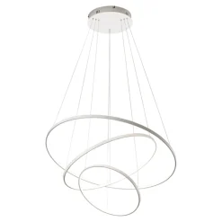 Lampadari Moderni-Affralux Aluring lampadario bianco moderno led 3000k tre anelli