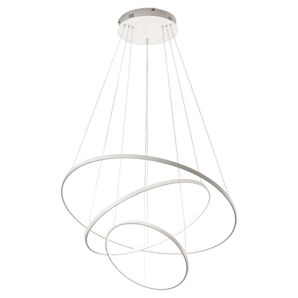 Lampadari Moderni-Affralux Aluring lampadario bianco moderno led 3000k tre anelli