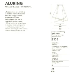 Lampadari Moderni-Affralux Aluring lampadario bianco moderno led 3000k tre anelli