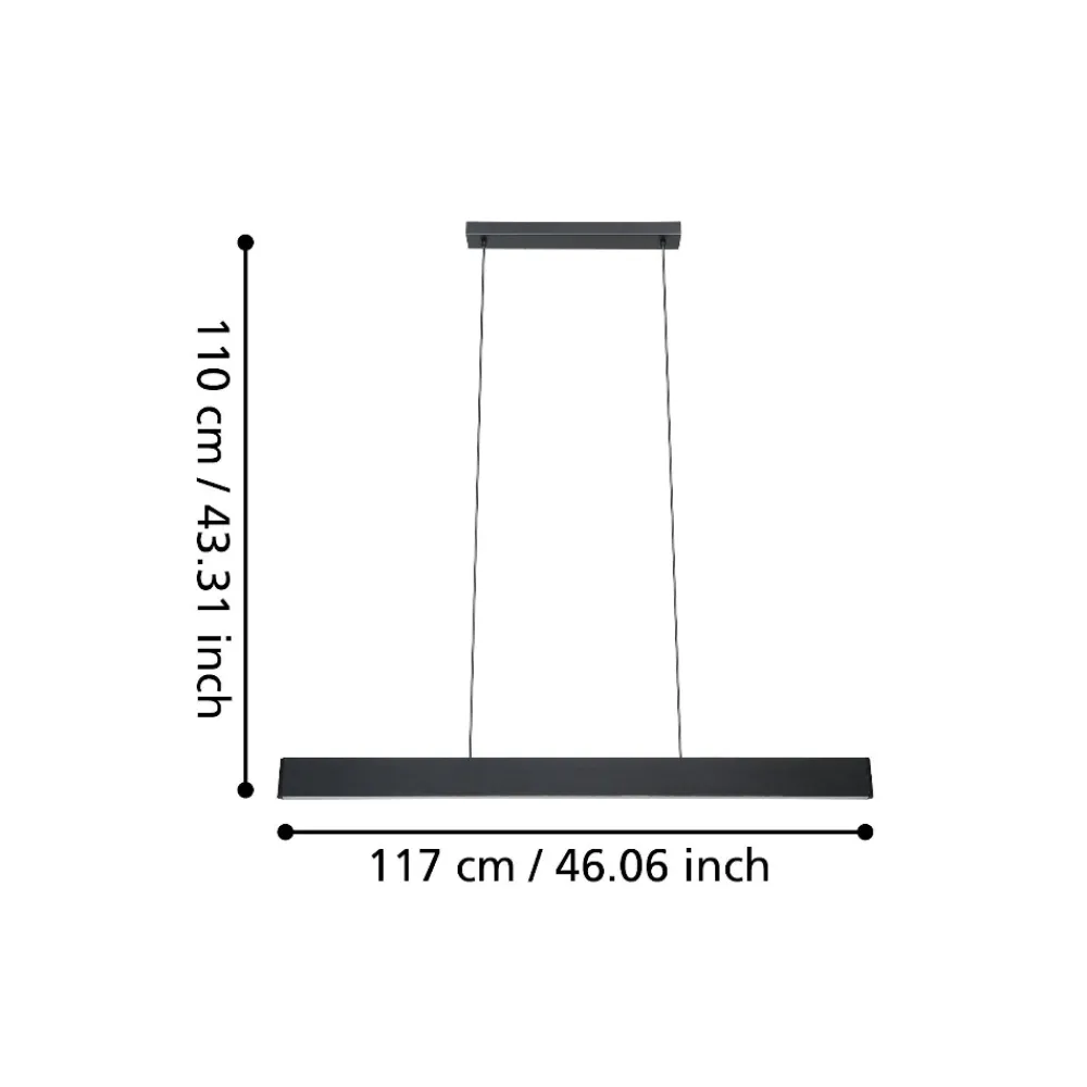Lampadari Cucina-Eglo Andreas z lampadario a barra per cucina moderna led rgb da 2700k a 6500k controllo remoto app