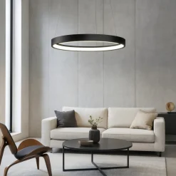Lampadari Moderni-Sforzin Illuminazione Anello sforzin lampadario moderno cerchio nero per salotto