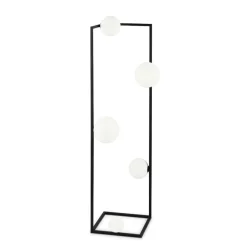 Lampade Da Terra-Ideal Lux Angolo pt5 lampada da terra nero cinque sfere vetro