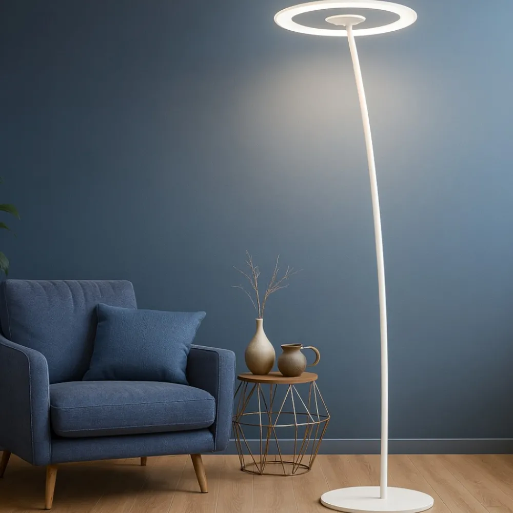 Lampade Da Terra-Linea Light Antigua fl piantana bianca moderna led 3000k