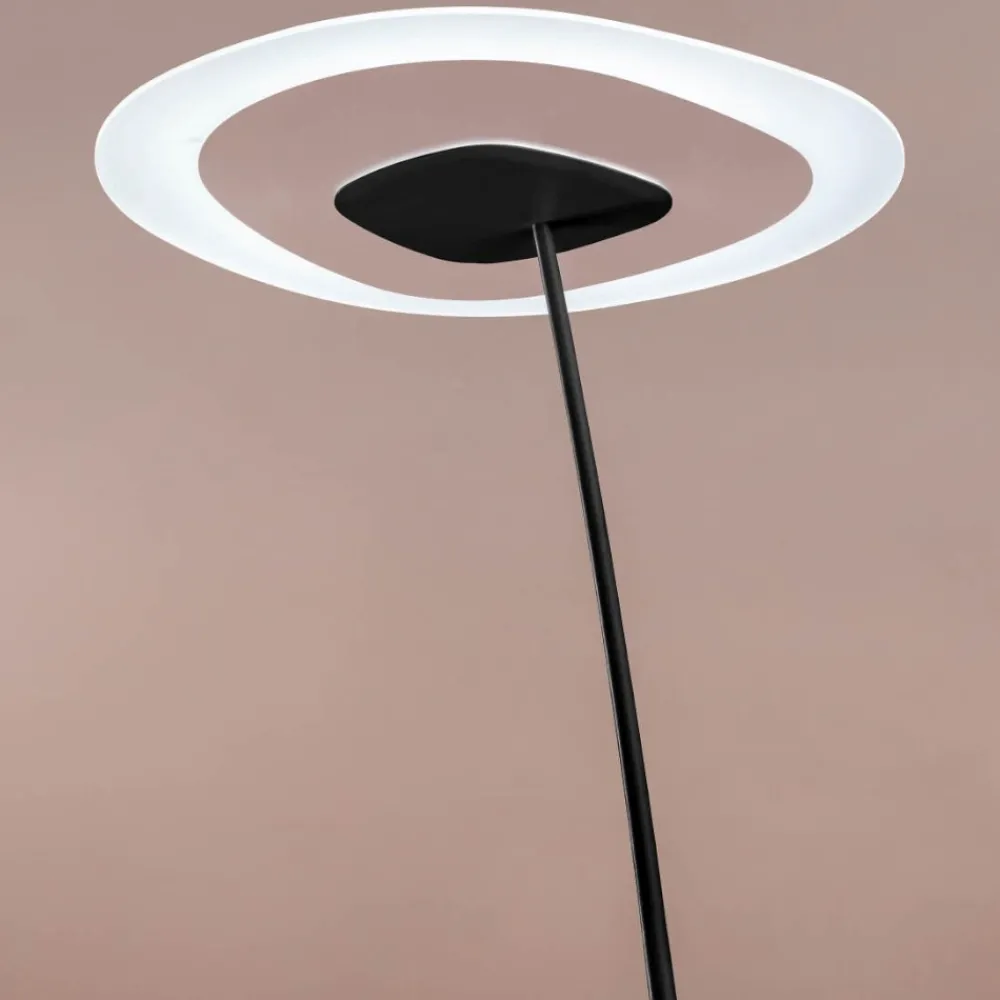 Lampade Da Terra-Linea Light Antigua nera fl piantana moderna led 3000k dimmerabile