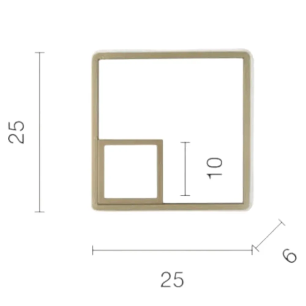 Applique Da Parete-Ondaluce Ap dowel applique led grigia squadrata moderna