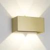 Applique Da Parete-Selezionato da Mazzolaluce Aplique rettangolare oro ip54 led 24w dimmerabile moderna
