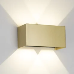 Applique Da Parete-Selezionato da Mazzolaluce Aplique rettangolare oro ip54 led 24w dimmerabile moderna
